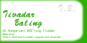 tivadar baling business card